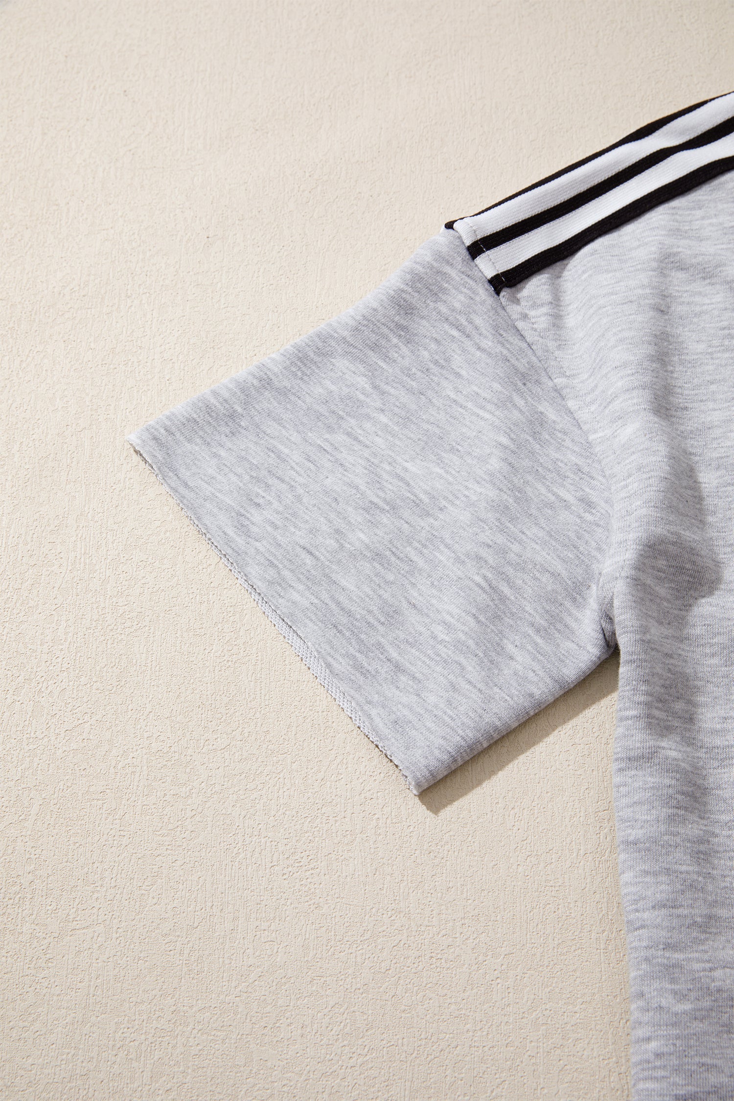 Stripe Patchwork Raw Edge Oversize Tee