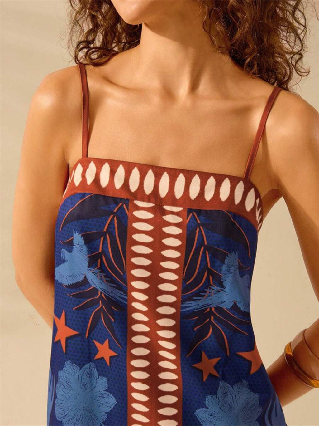 Printed Ruffle Hem Mini Dress