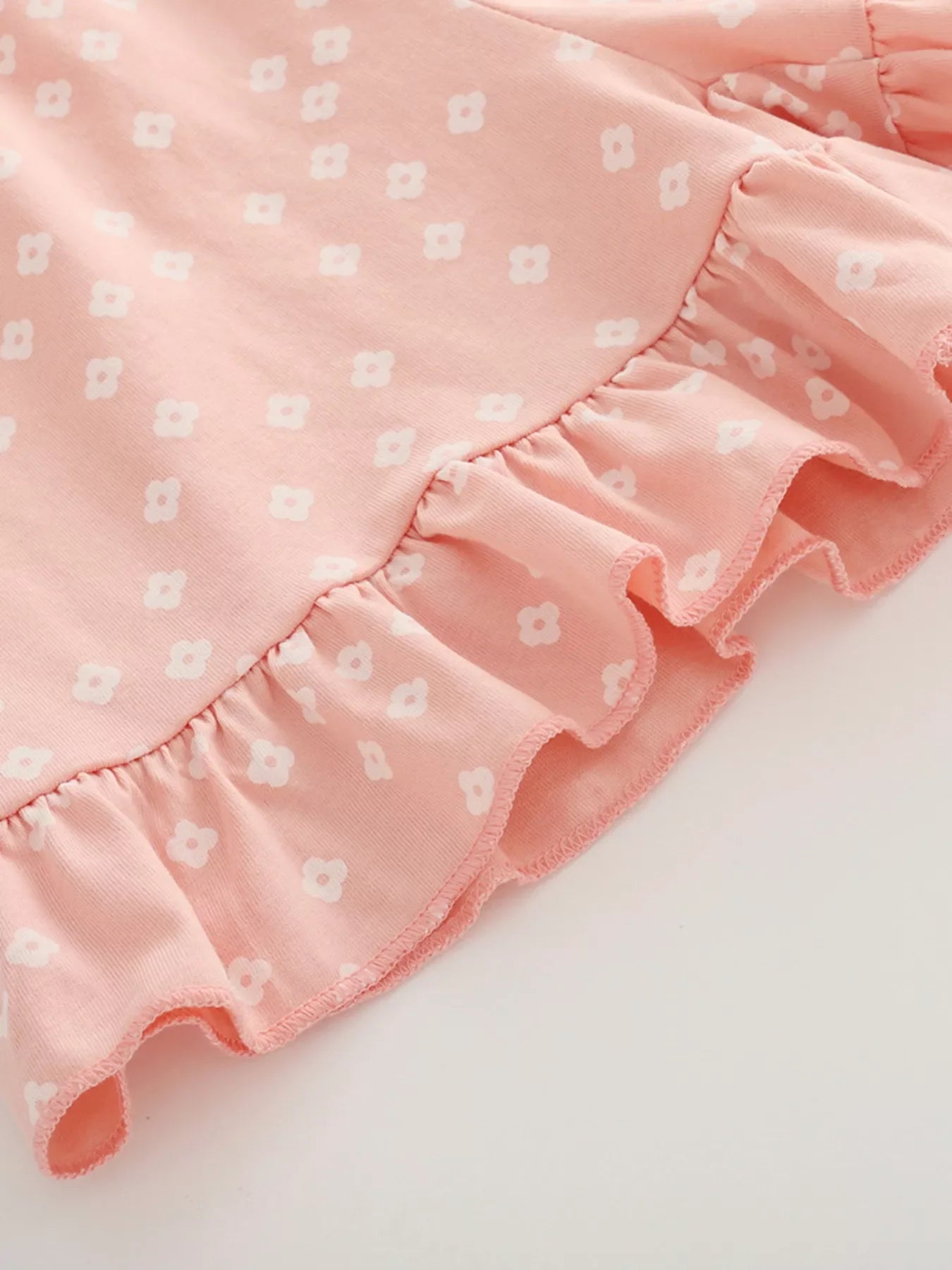 Children's Ruffled Sleeve Graphic Tee & Floral Ruffle Shorts Set
