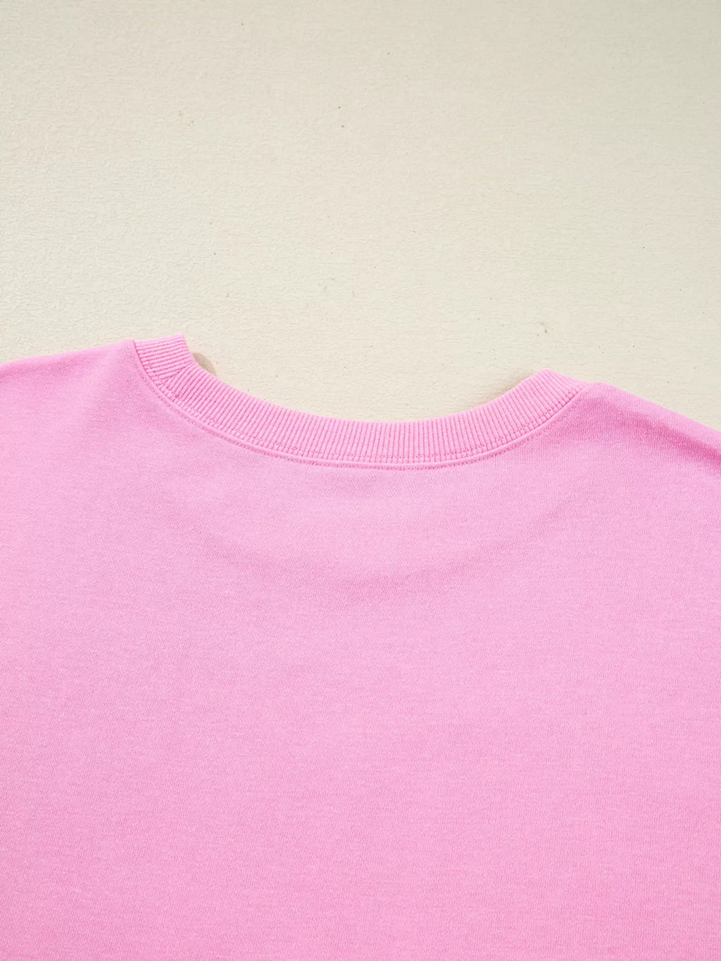Sequin XOXO Letter Graphic Exposed Seam Baggy Sweatshirt