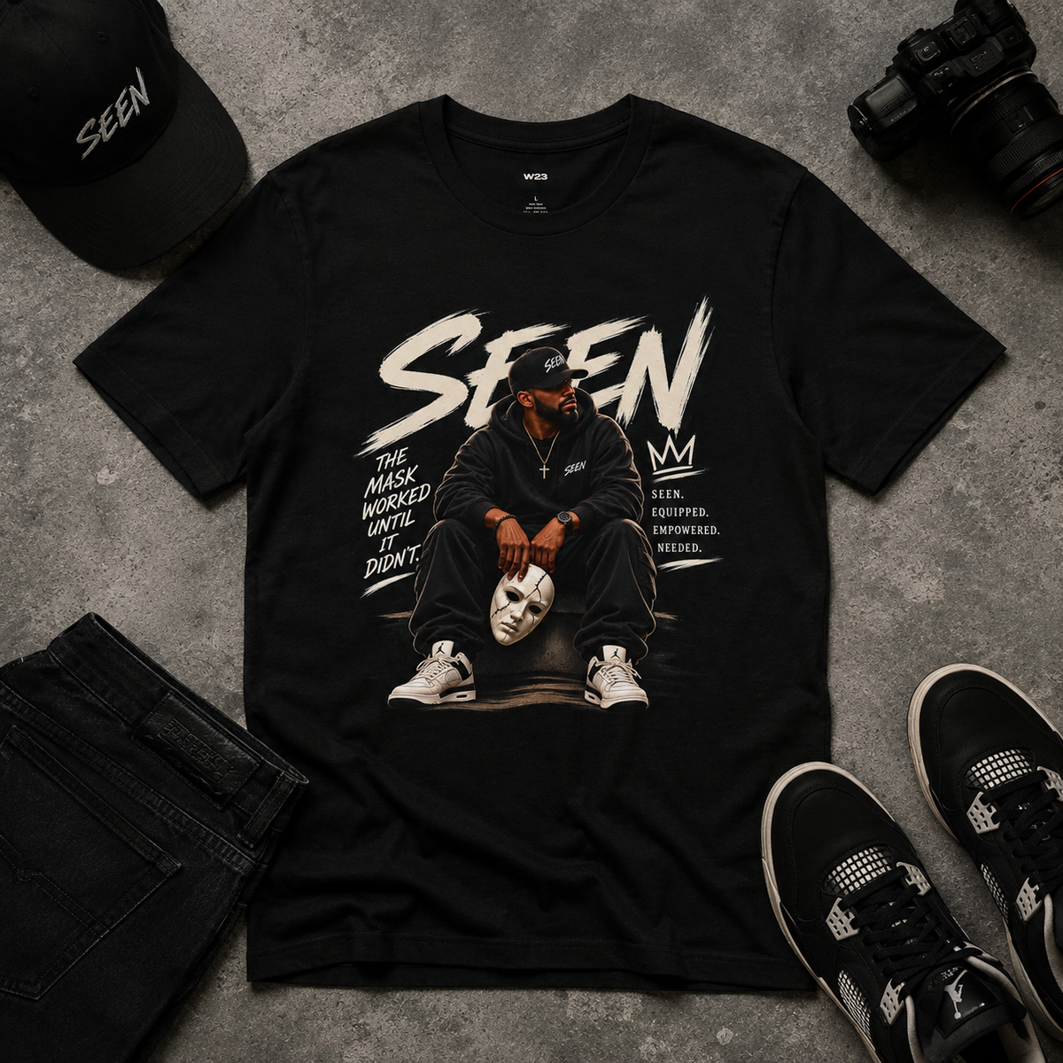 SEEN. Streetwear Tee — The Mask Is Off