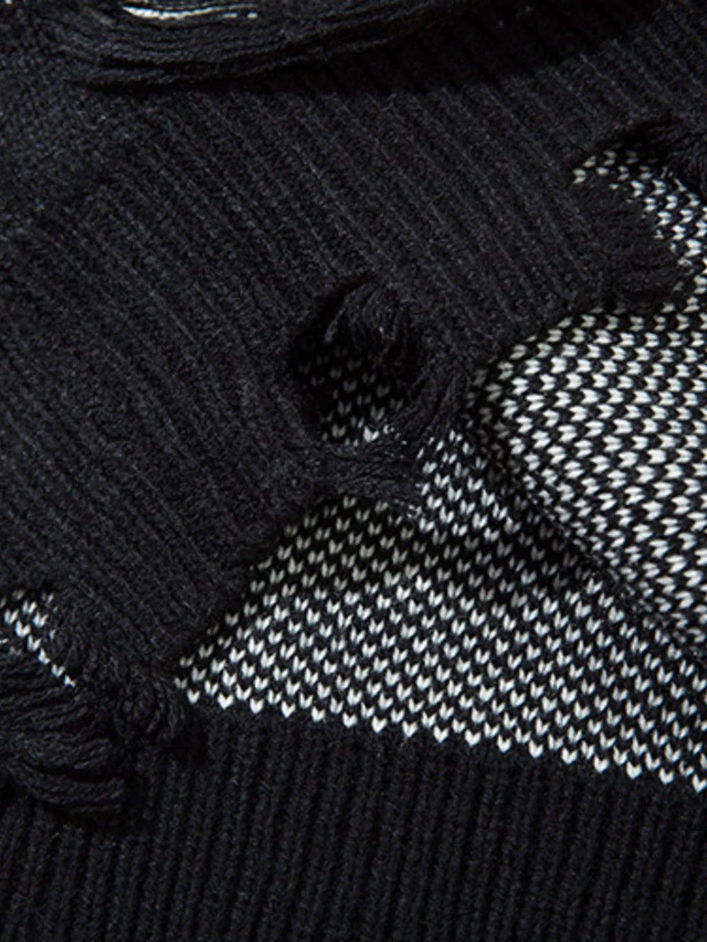 Men's Distressed Chain Detail Oversized Sweater