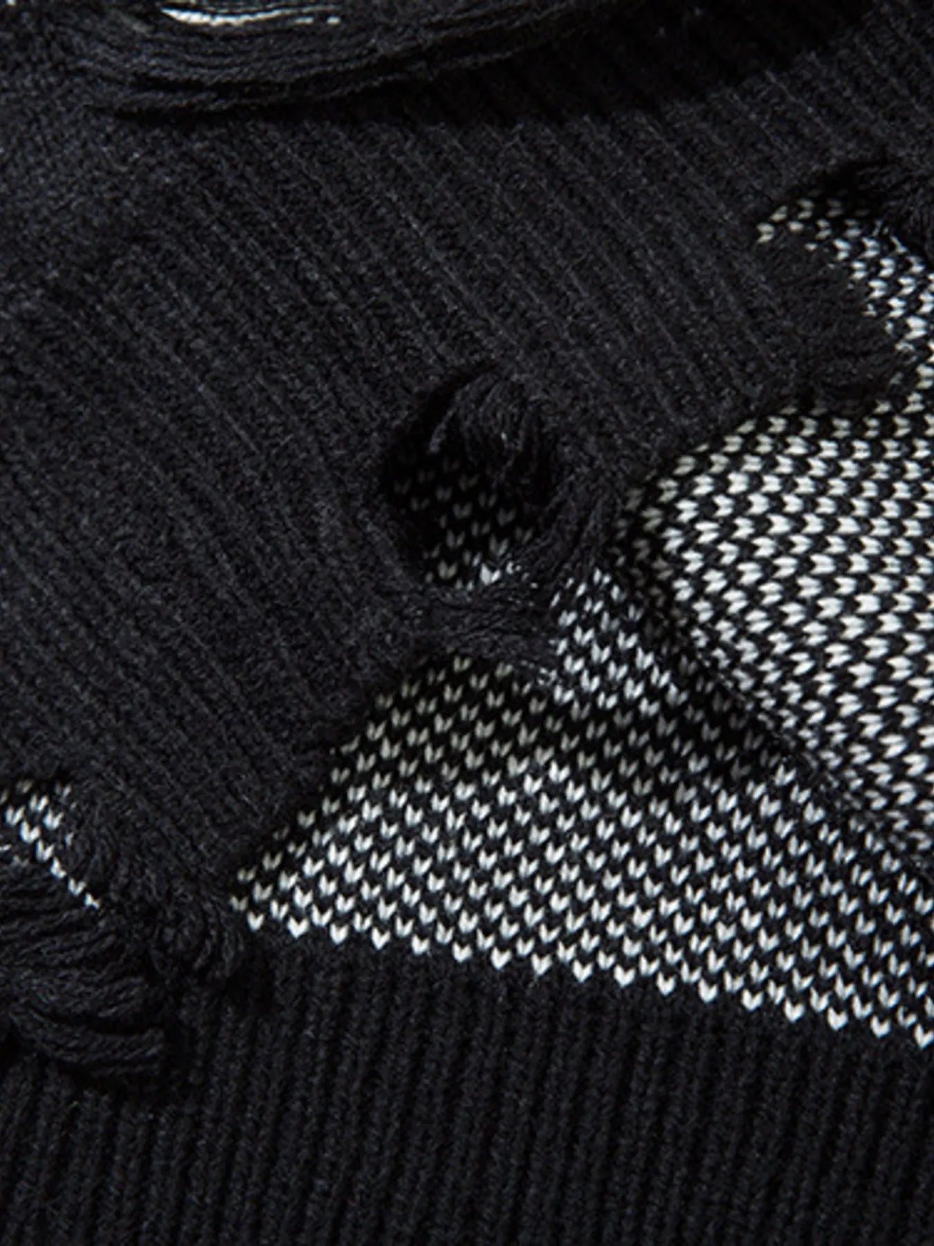 Men's Distressed Chain Detail Oversized Sweater