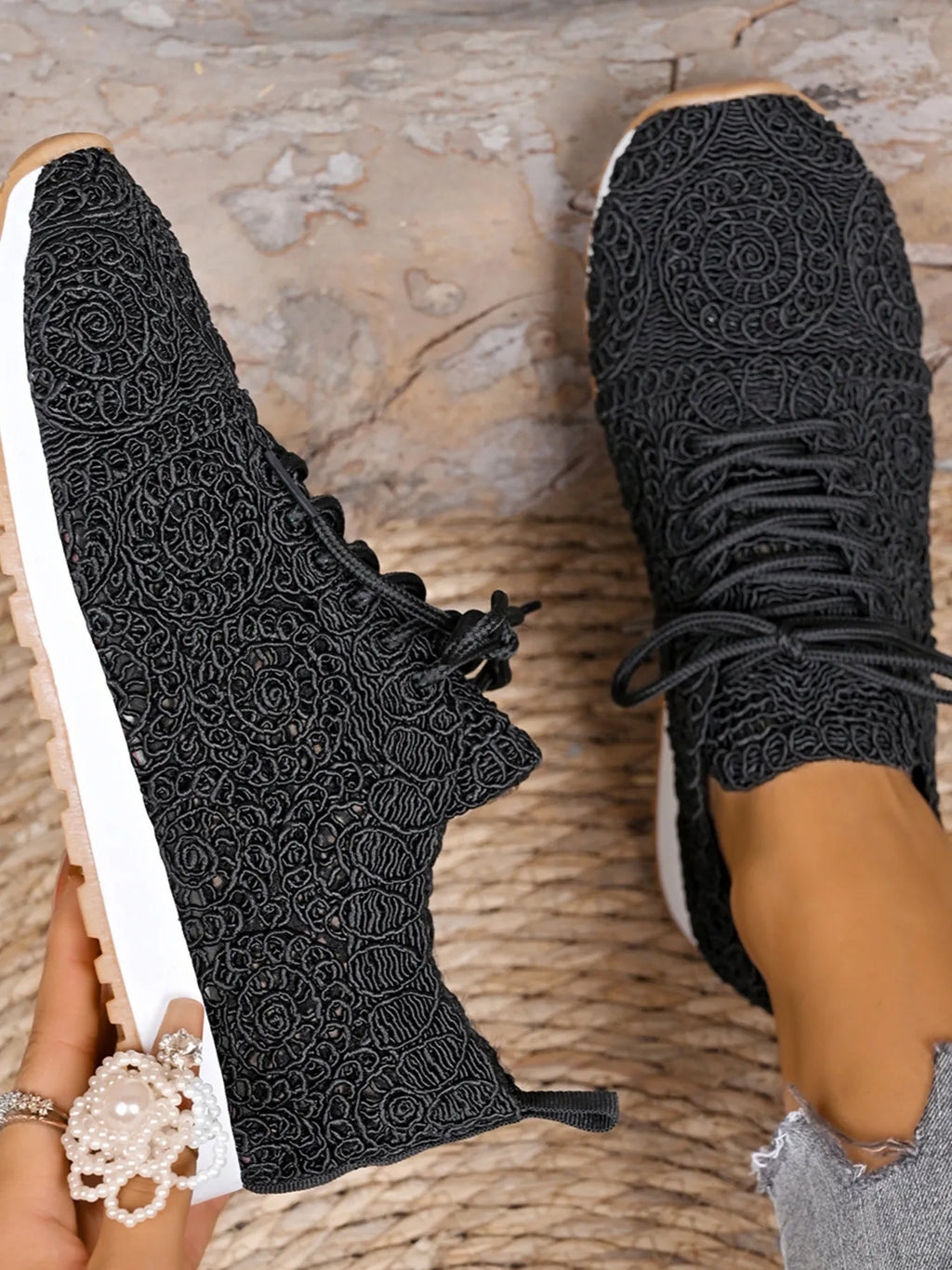 Mesh Lace Up Sneakers