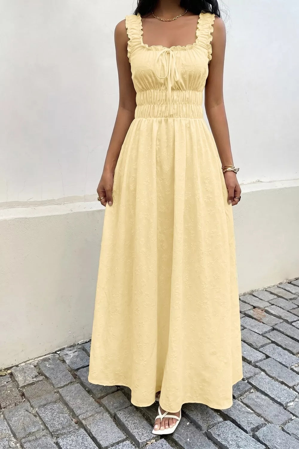 Square Neck Sleeveless Maxi Dress