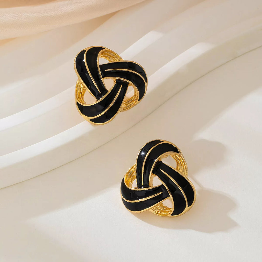 Twisted Knot Geometric Stud Earrings