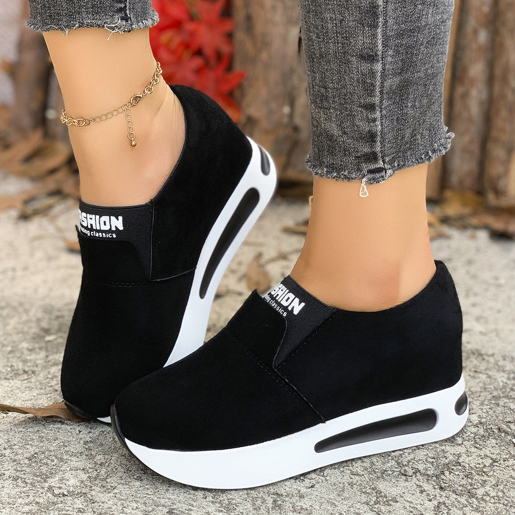 Round Toe Platform Slip-Ons