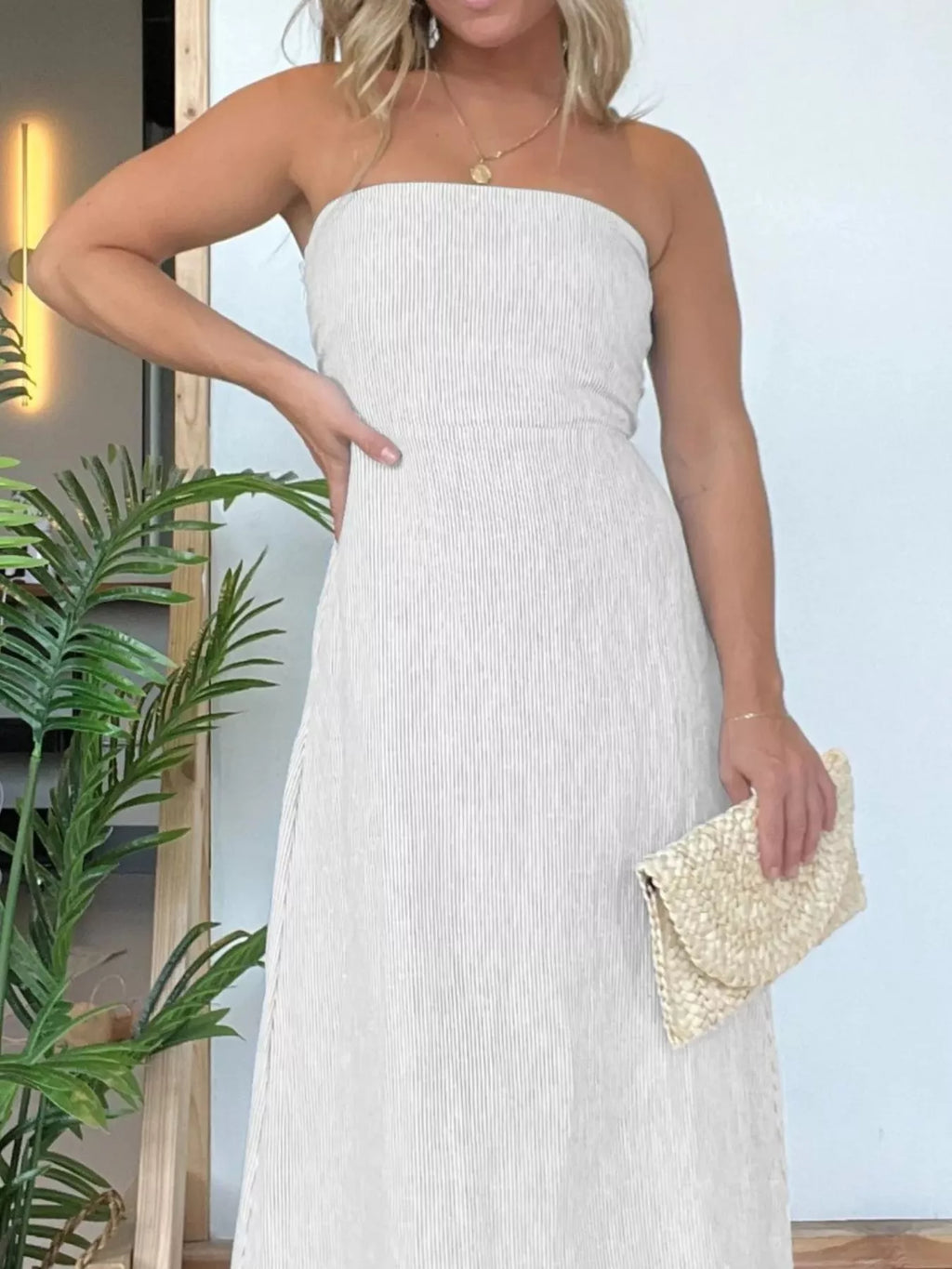 Full Size Strapless Casual Maxi Dress Plus Size