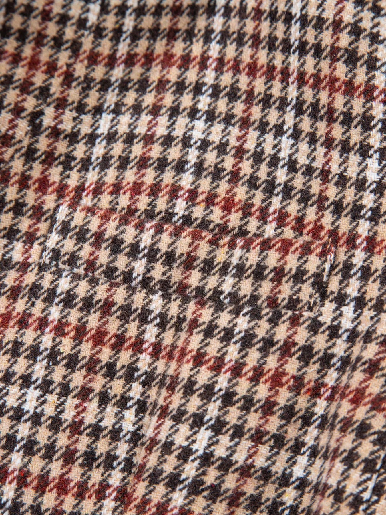 Houndstooth Lapel Collar Blazer
