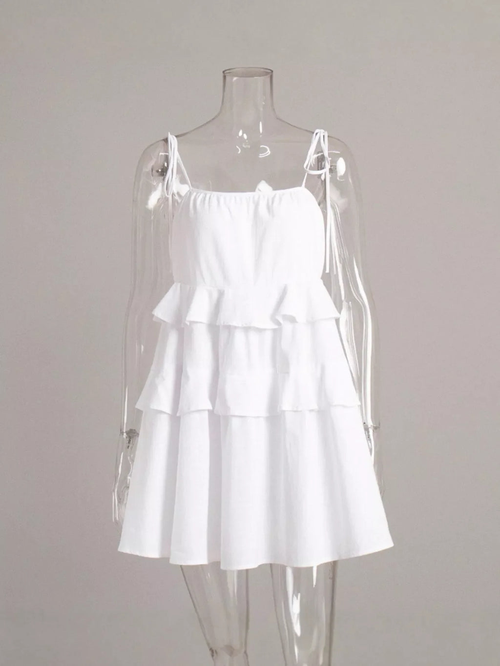 Ruffled Tie Shoulder Mini Dress
