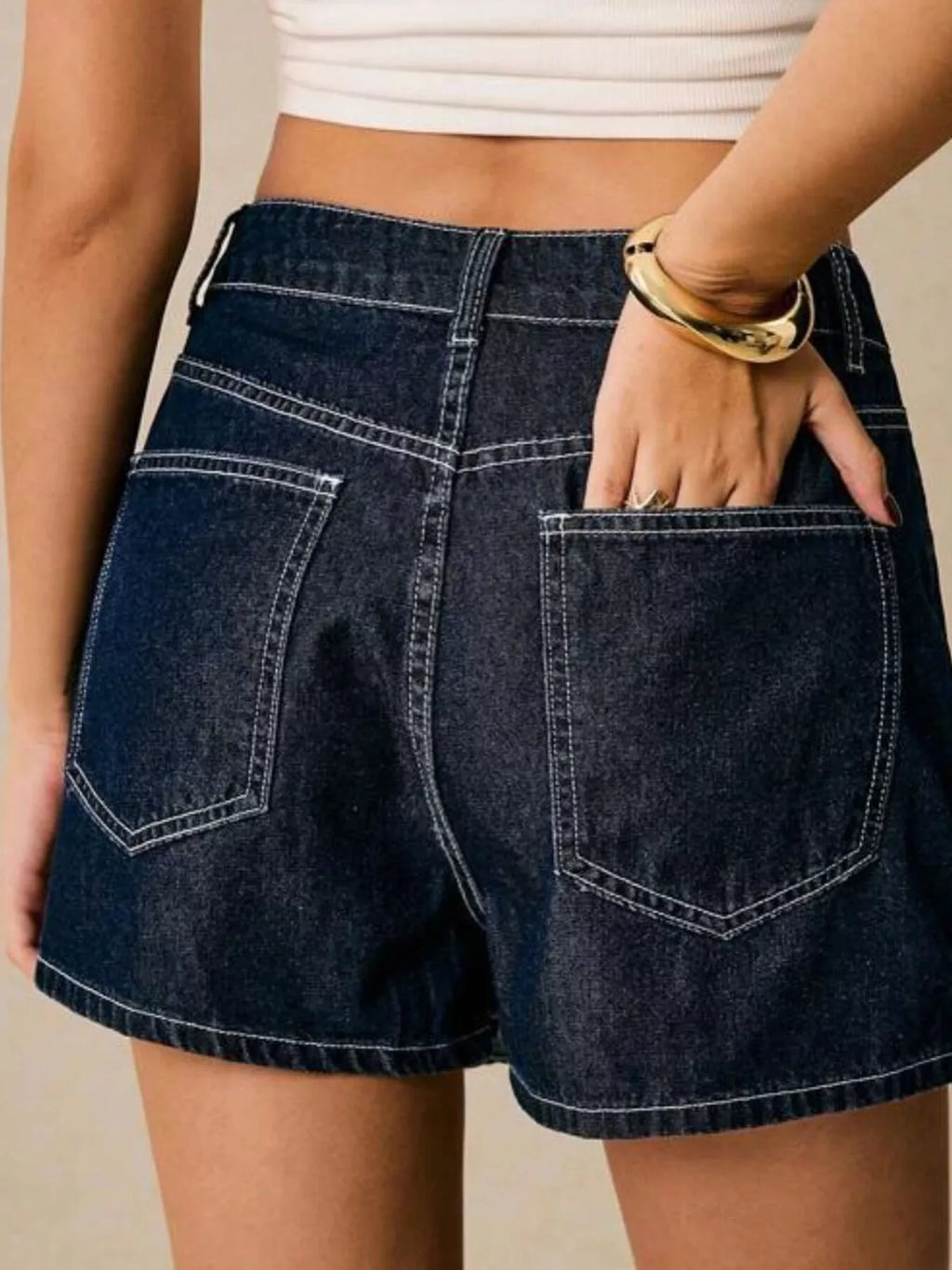 Button Up Short Sleeve Top and Skort Denim Set