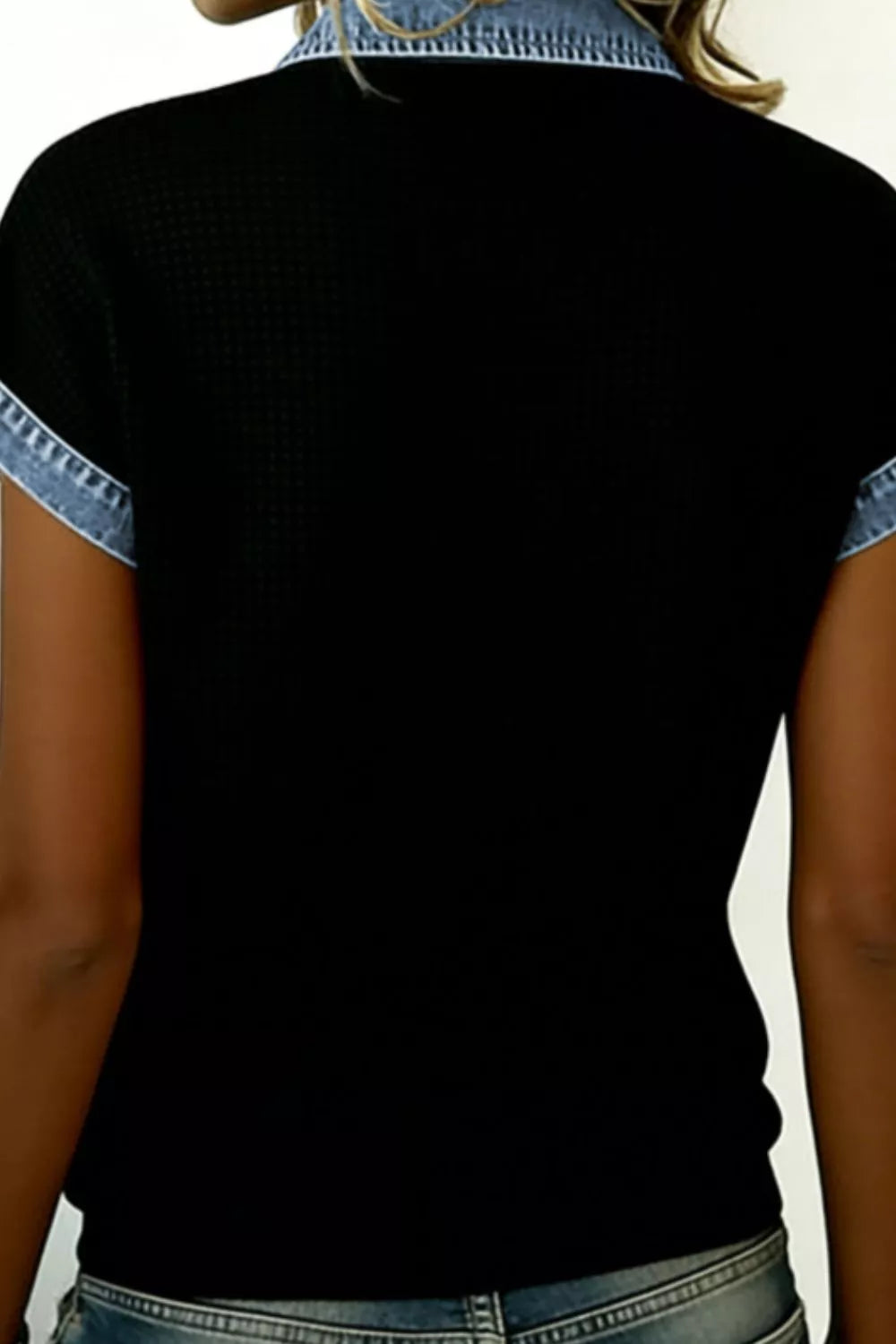 Denim Trim Button-Down Shirt