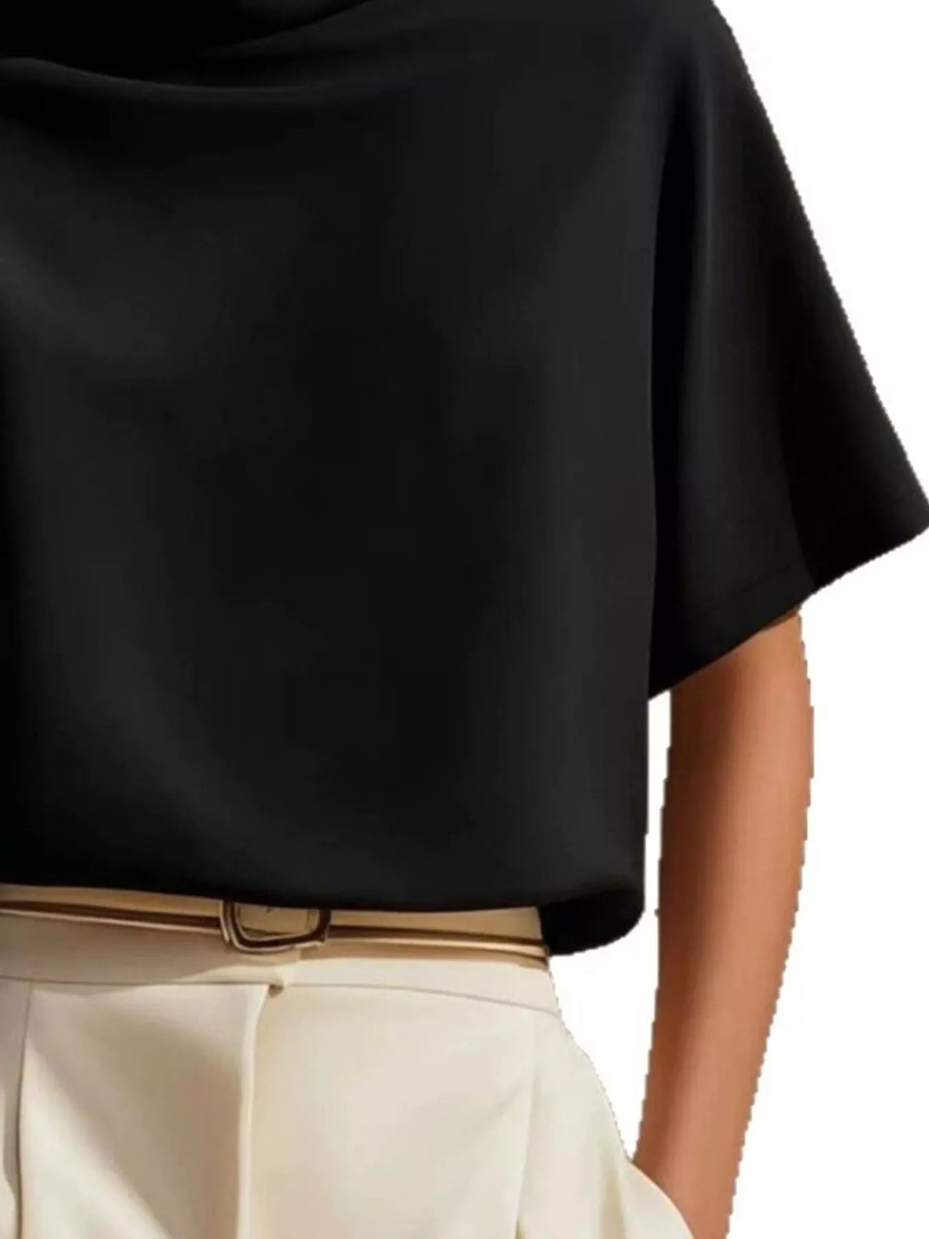 Mock Neck Short Sleeve T-Shirt