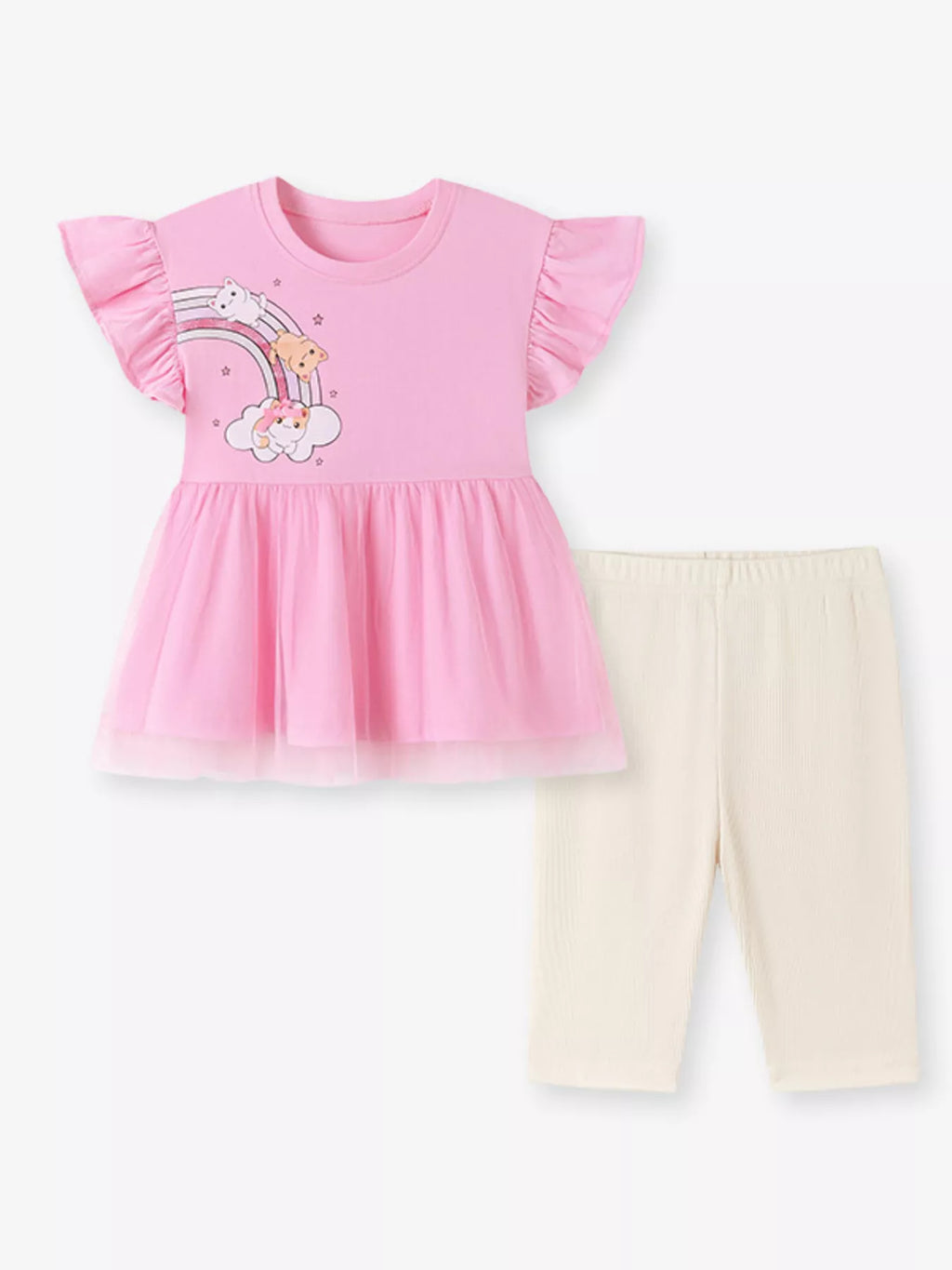 Children's Ruffled Cap Sleeve Top and Pants Set