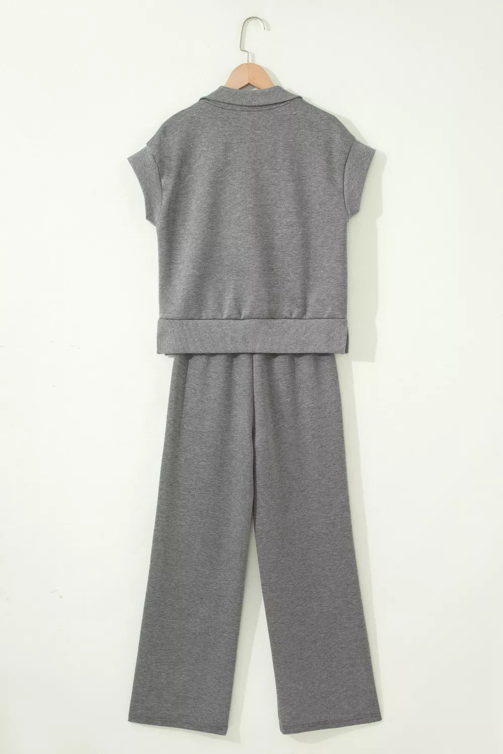 Half Zip Polo Tee Casual Pant Set