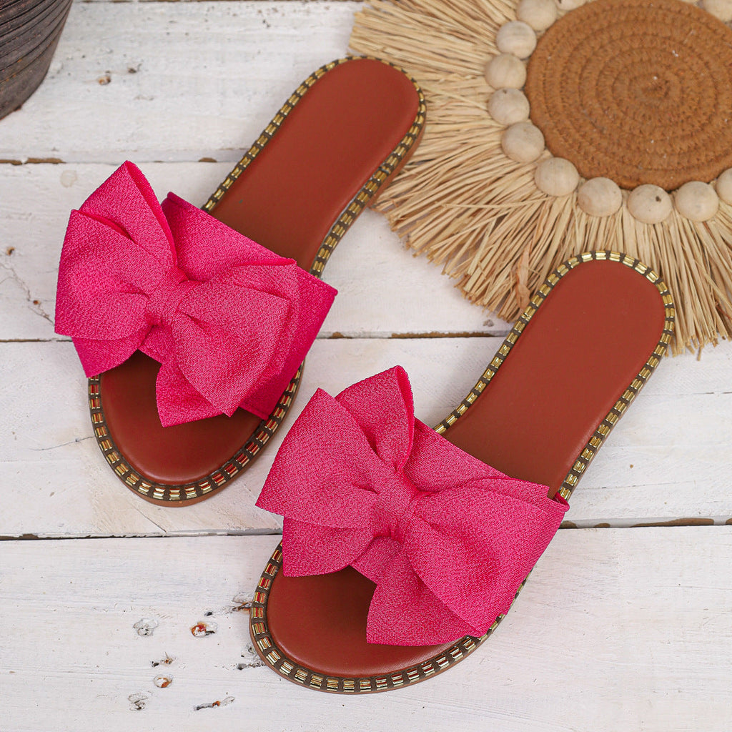 Bowknot Embellished Flat Sandals