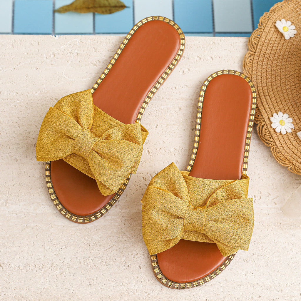 Bowknot Embellished Flat Sandals
