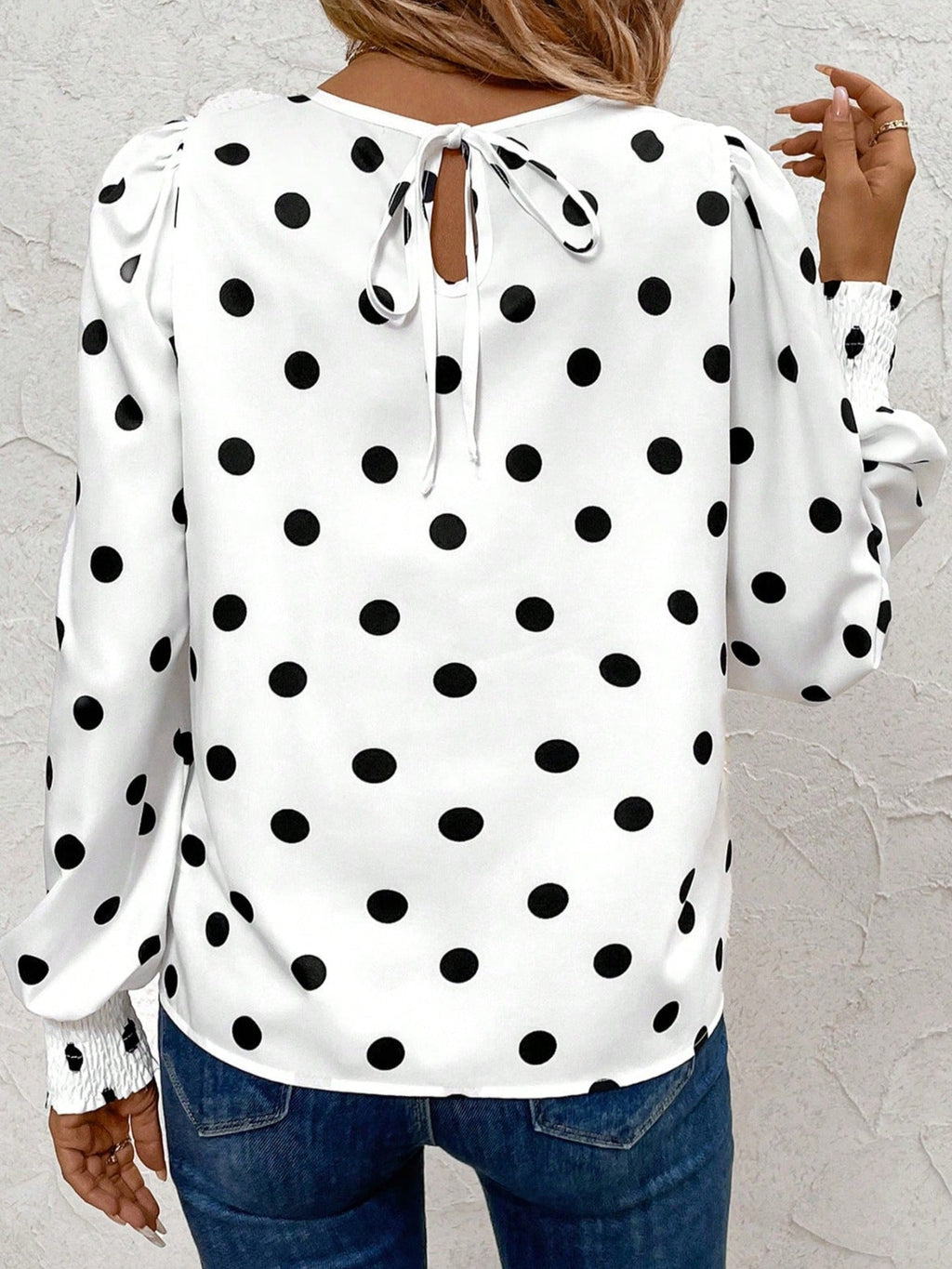 Polka Dot Long Sleeve Blouse