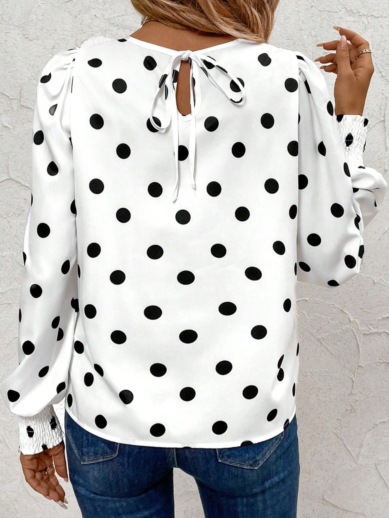Polka Dot Long Sleeve Blouse