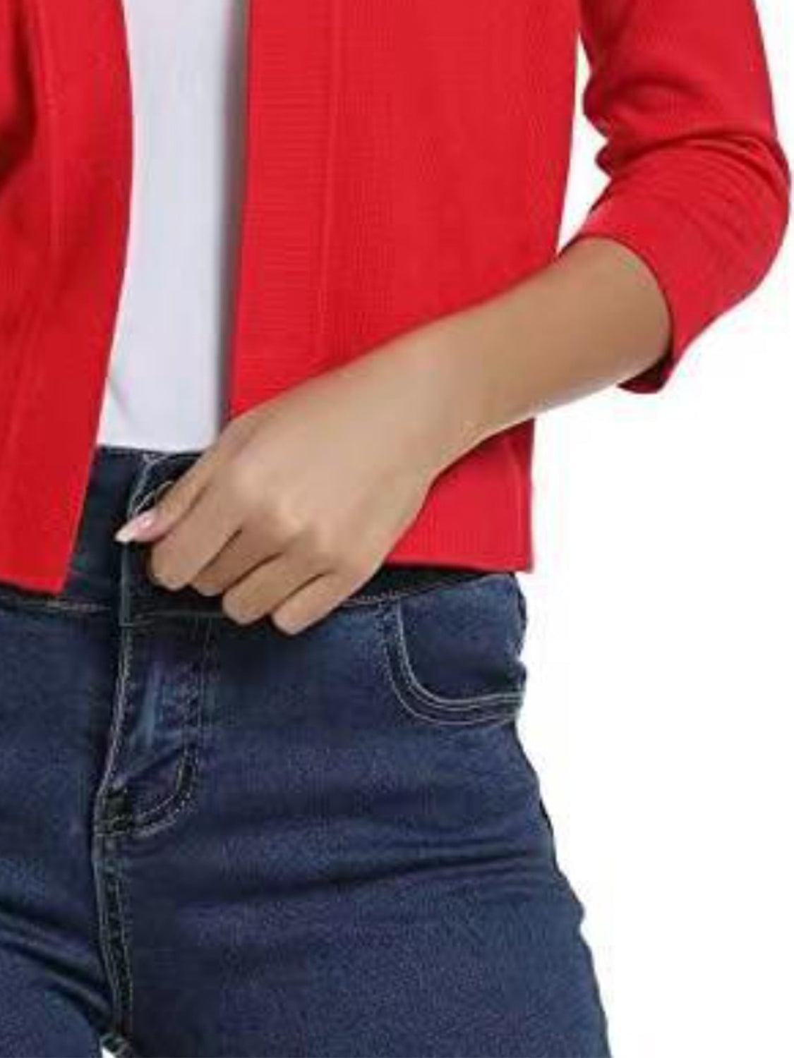Viscose Blend Open Front Cardigan