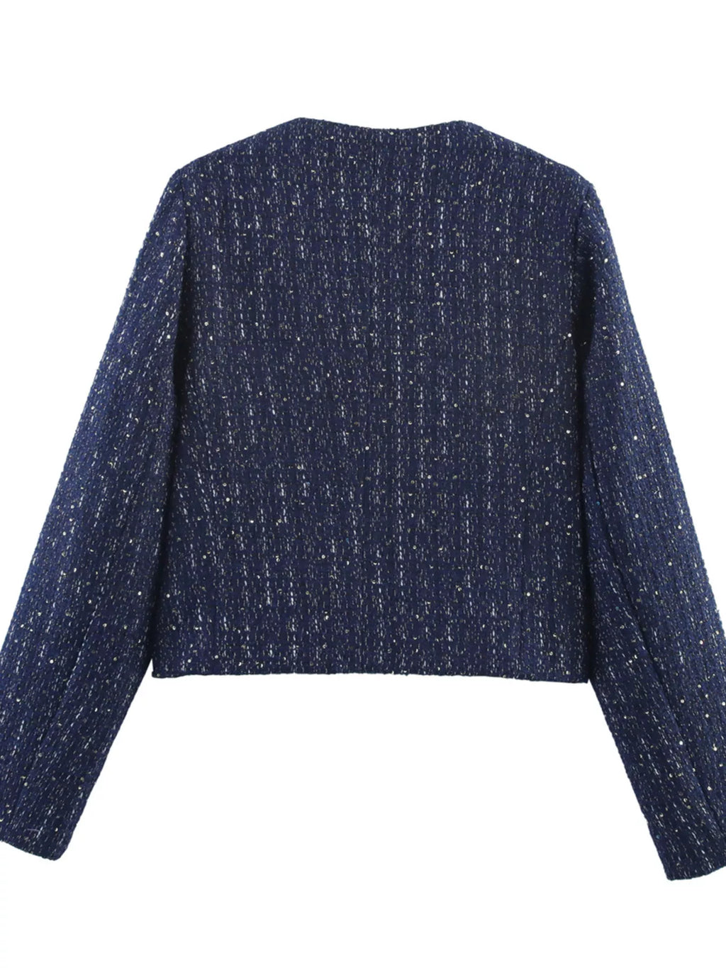 Tweed Button Up Cropped Outerwear