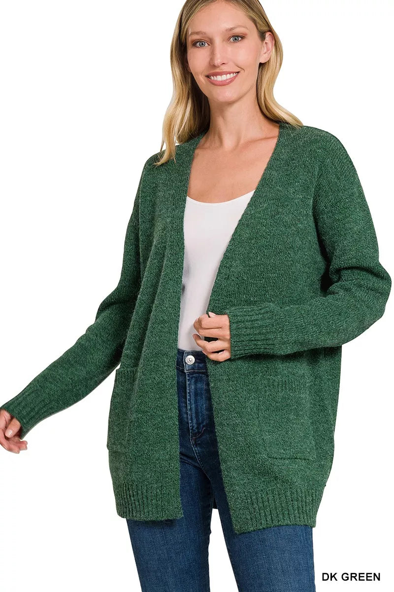Zenana Open Front Sweater Cardigan