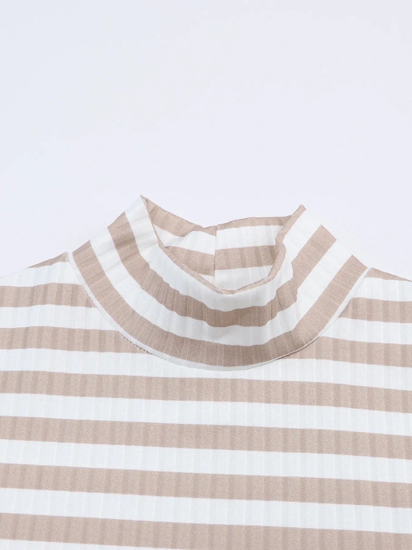 Striped Textured Knit Long Sleeve Tee
