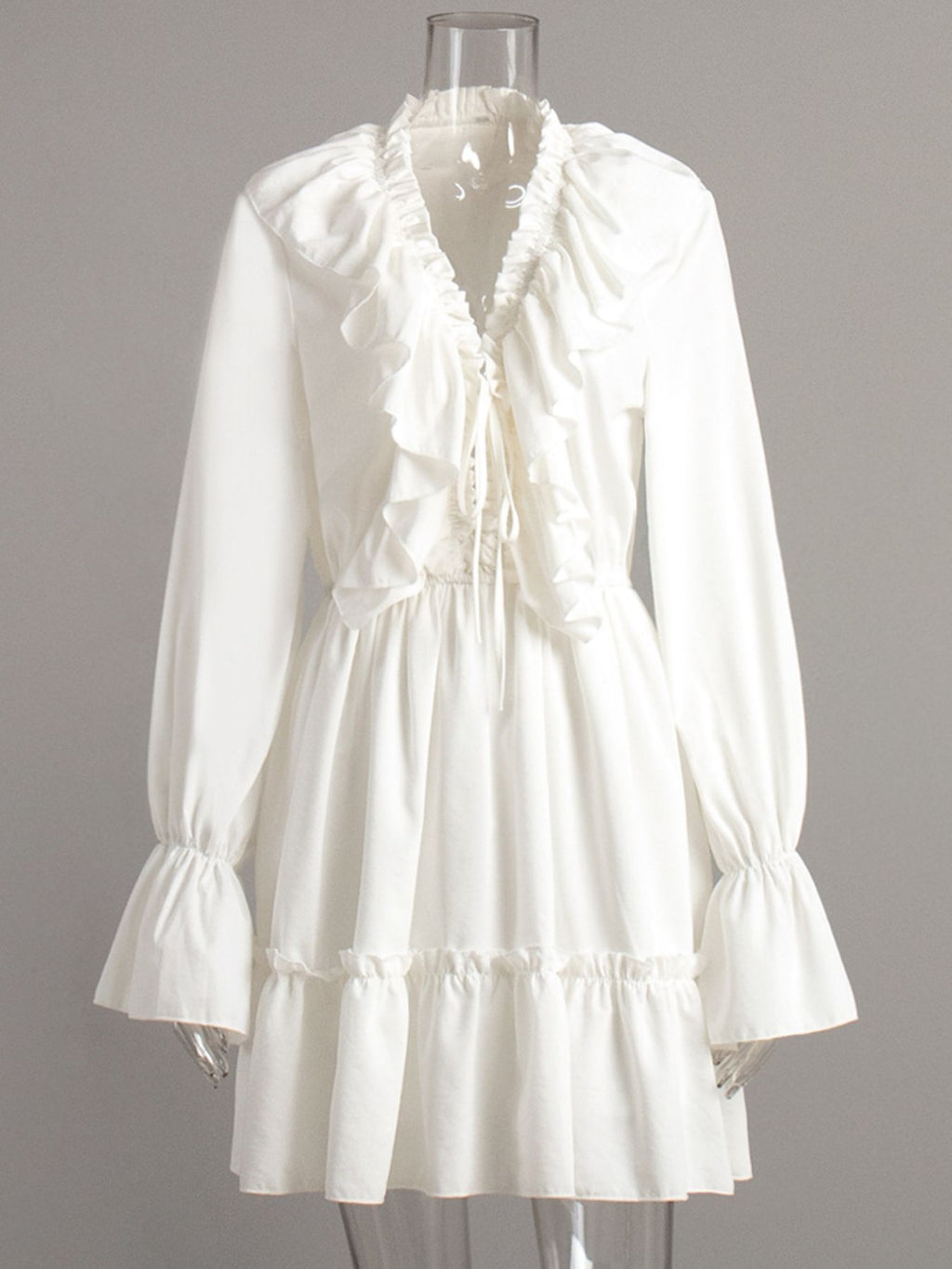 Ruffled Flounce Sleeve Mini Dress