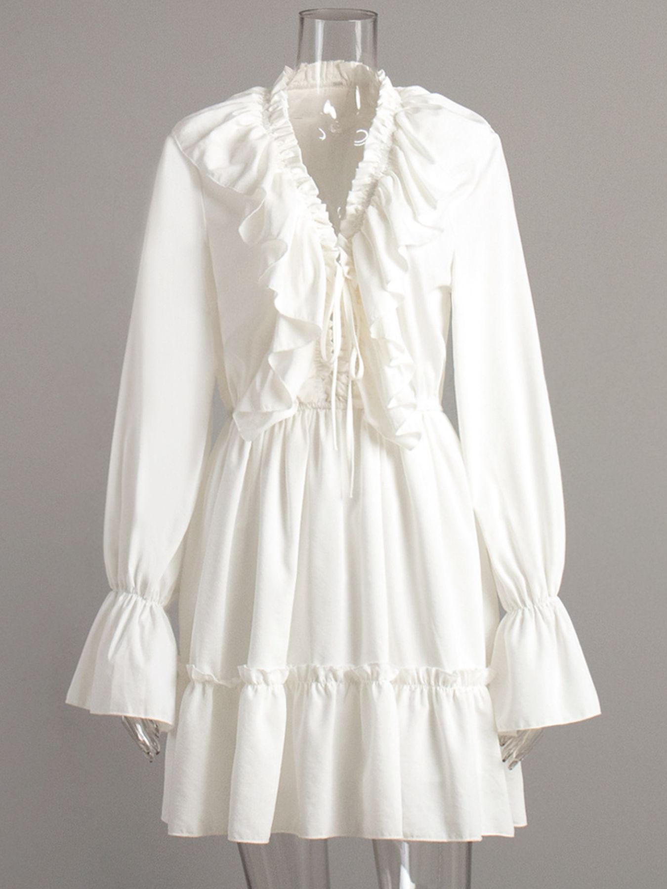 Ruffled Flounce Sleeve Mini Dress