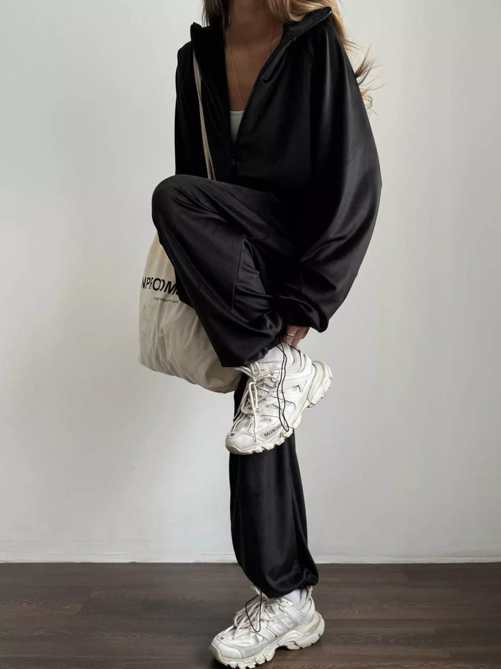 Zip Up Long Sleeve Outerwear and Pants Set