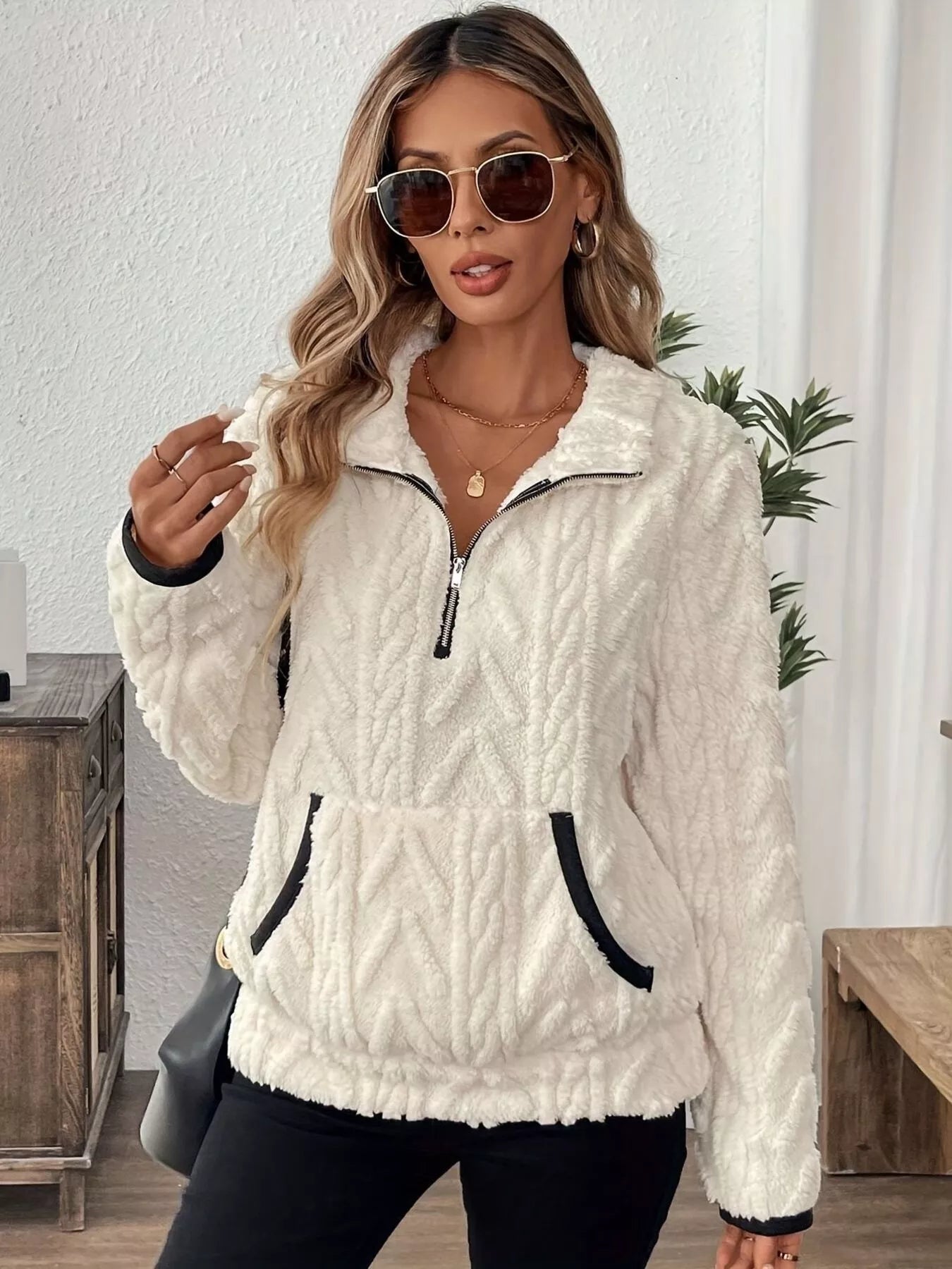 Cozy Sherpa Half Zip Sweatshirt