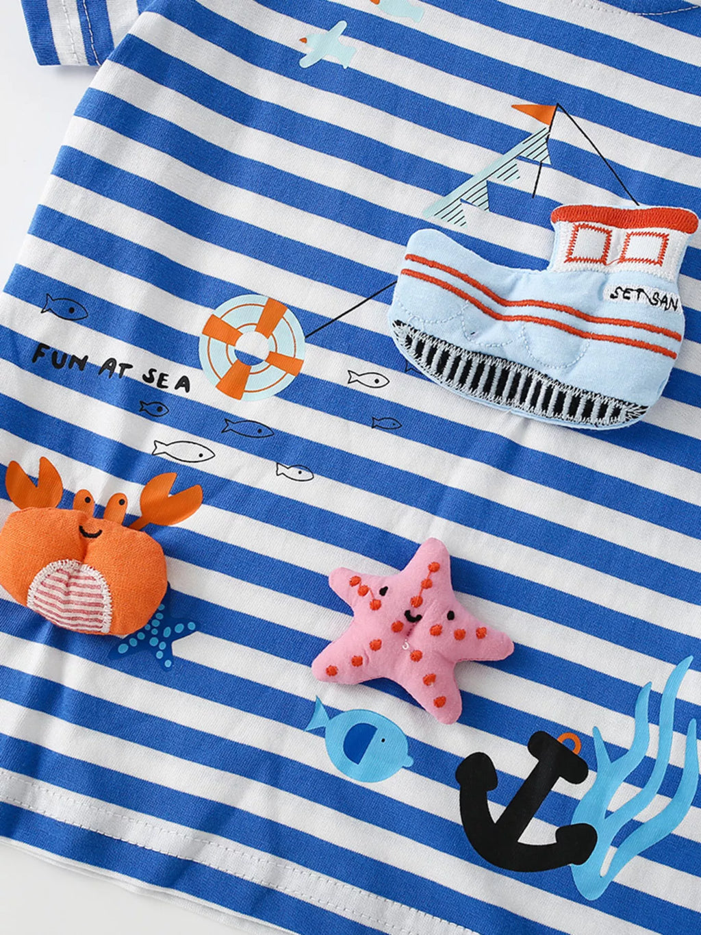 Children's Nautical Adventure Striped Short Sleeve Tee