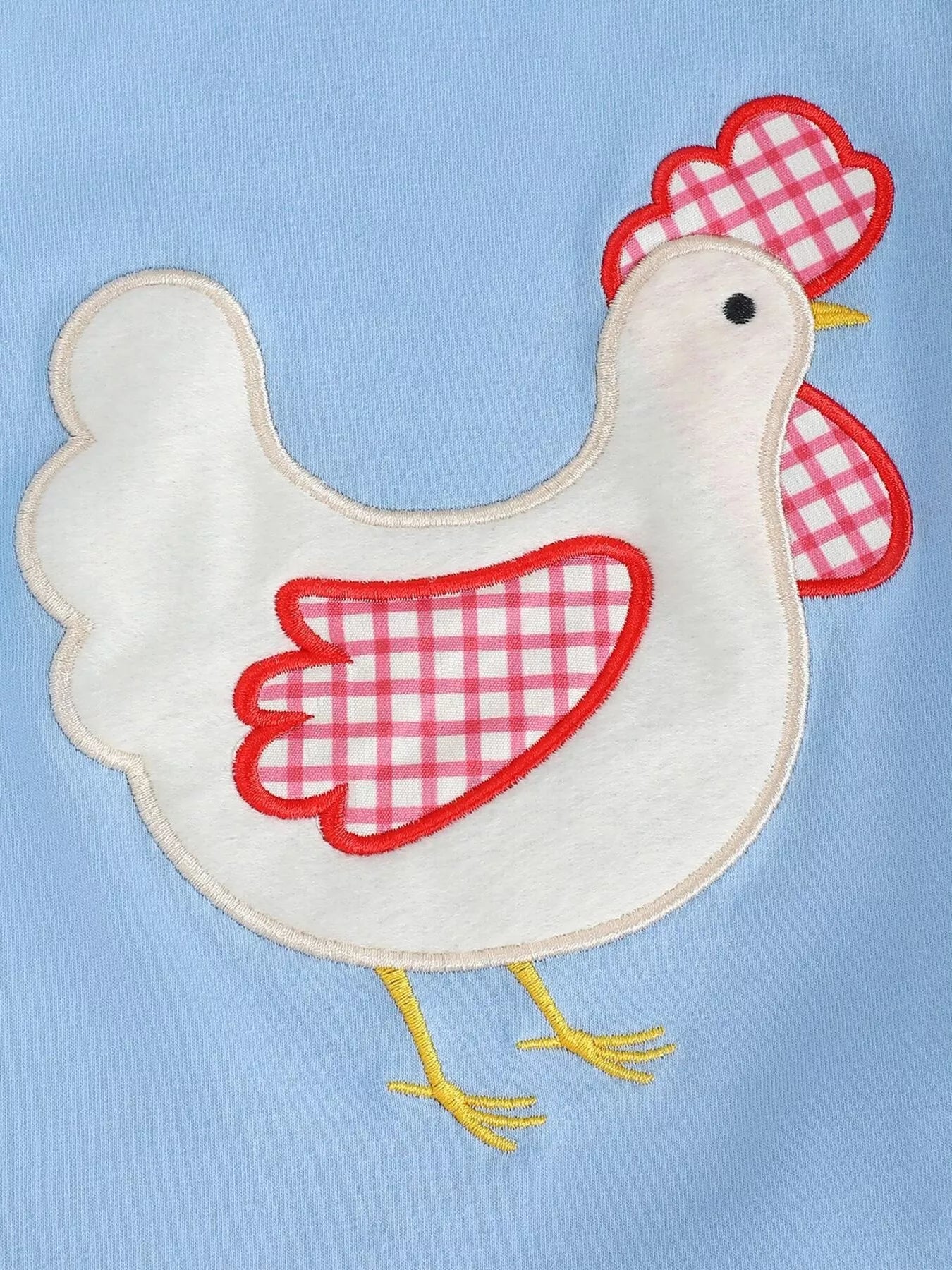 Children's Chicken T-shirt and Gingham Shorts Set