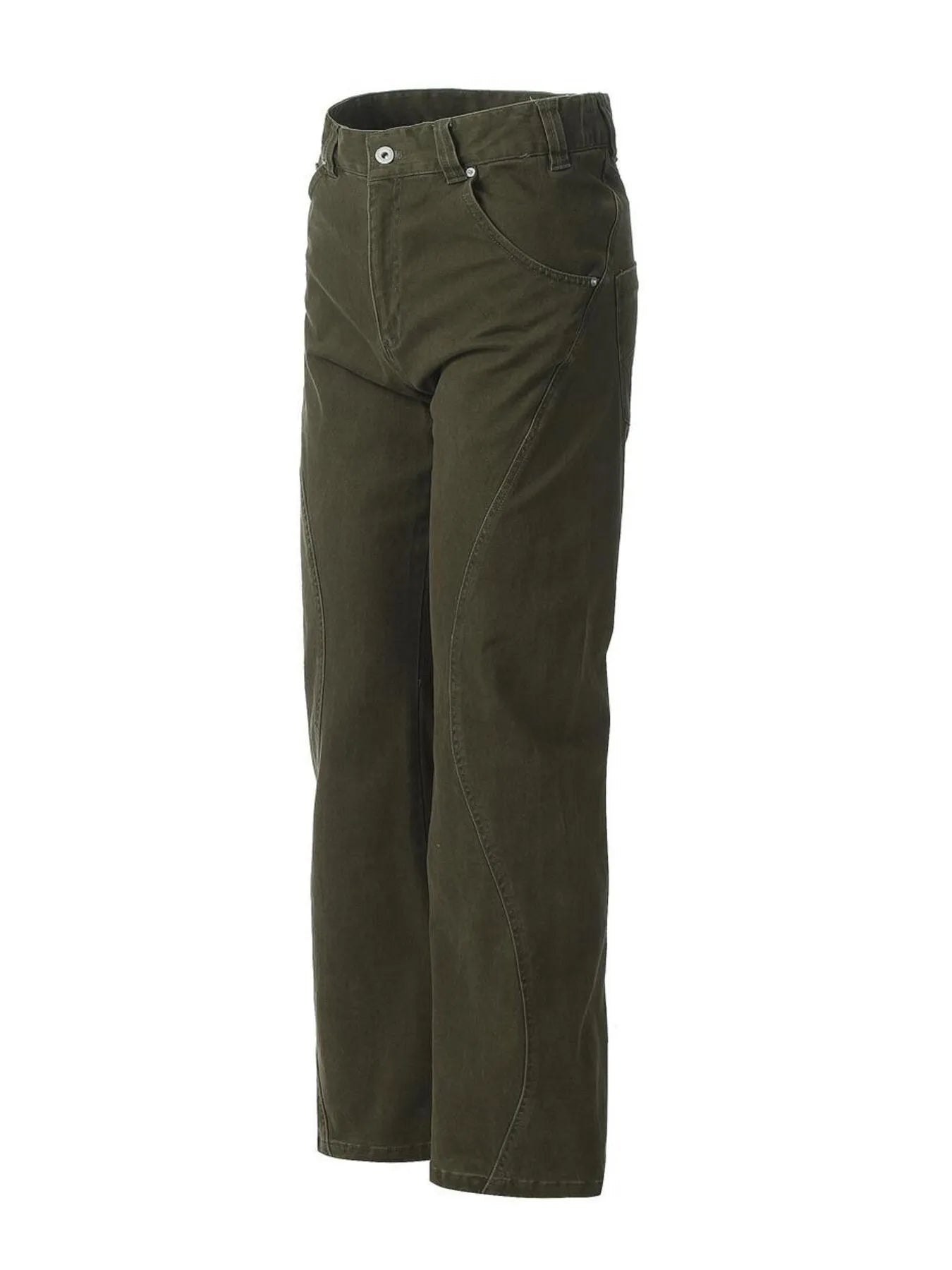 Men's Washed High Waist Flare Pants