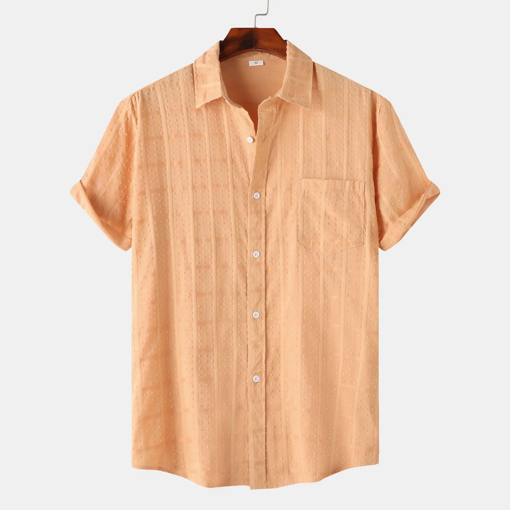 Men's Casual Short Sleeve Button Down Shirt