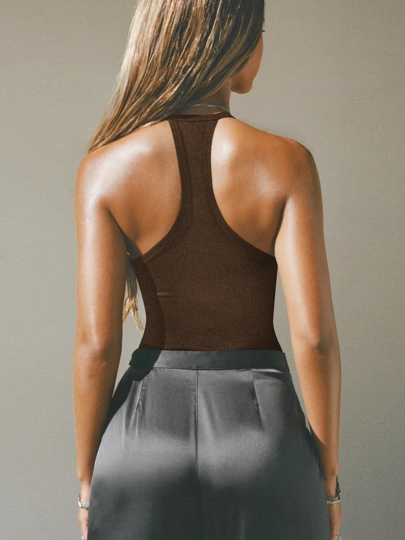 Cutout Ribbed Tank Top