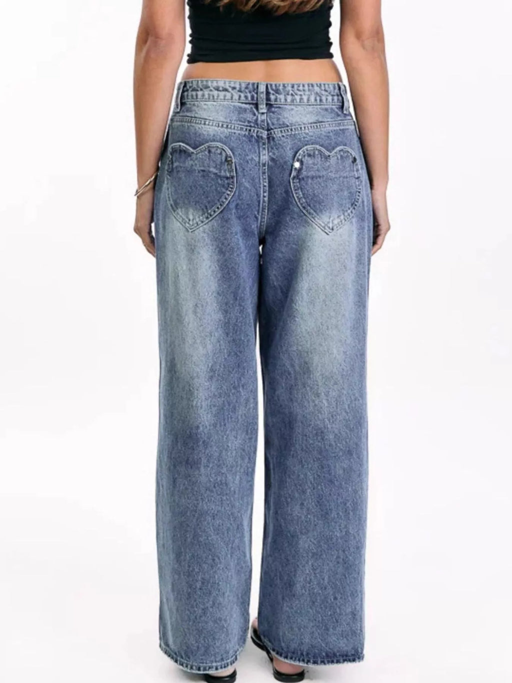 Pocketed Wide leg Jeans