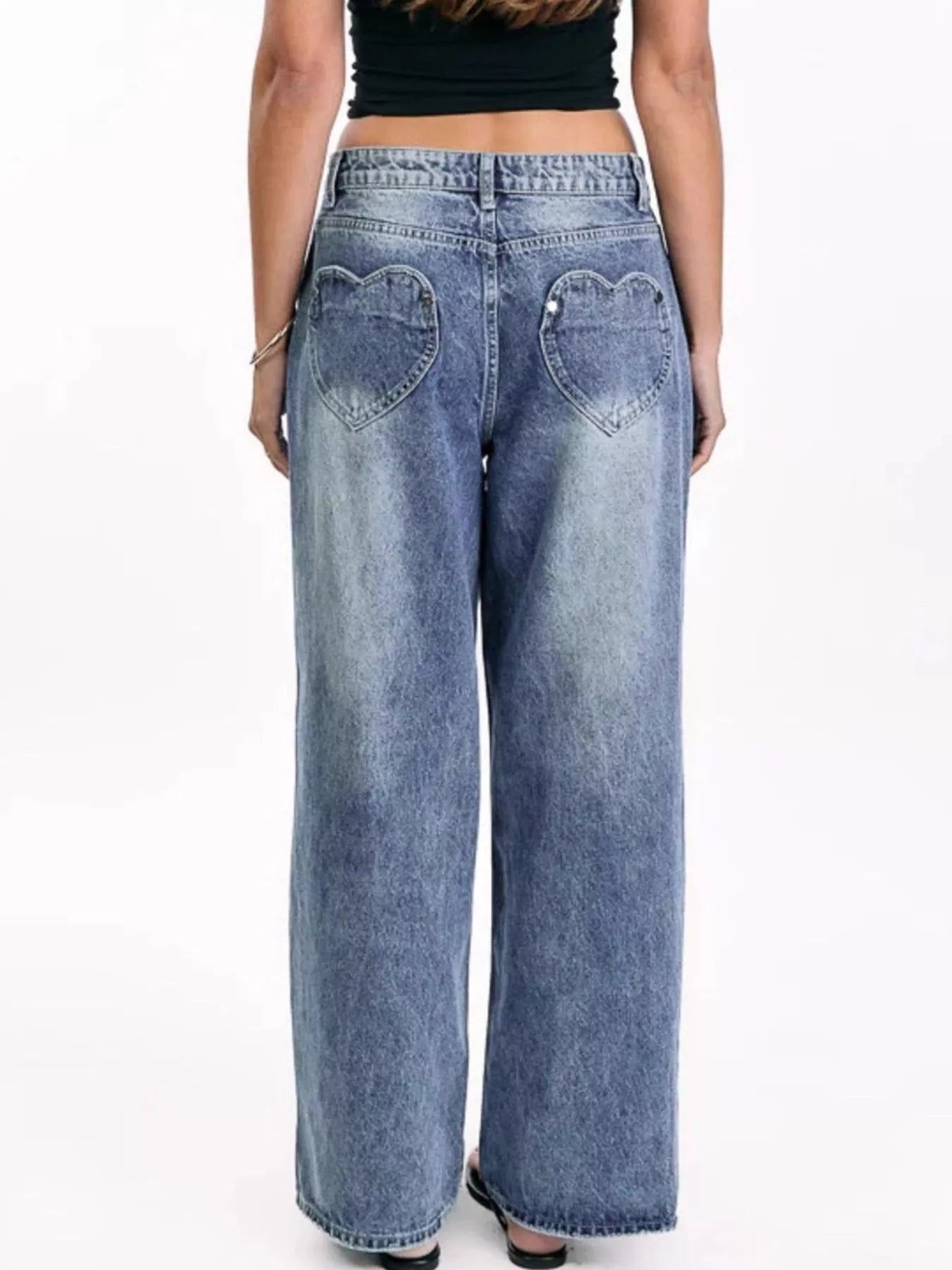 Pocketed Wide leg Jeans