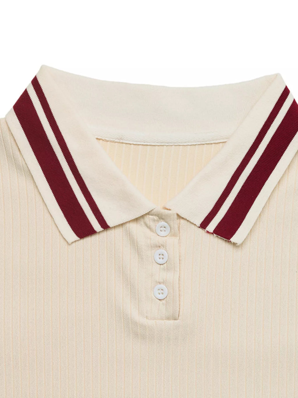 Striped Trim Short Sleeve Top