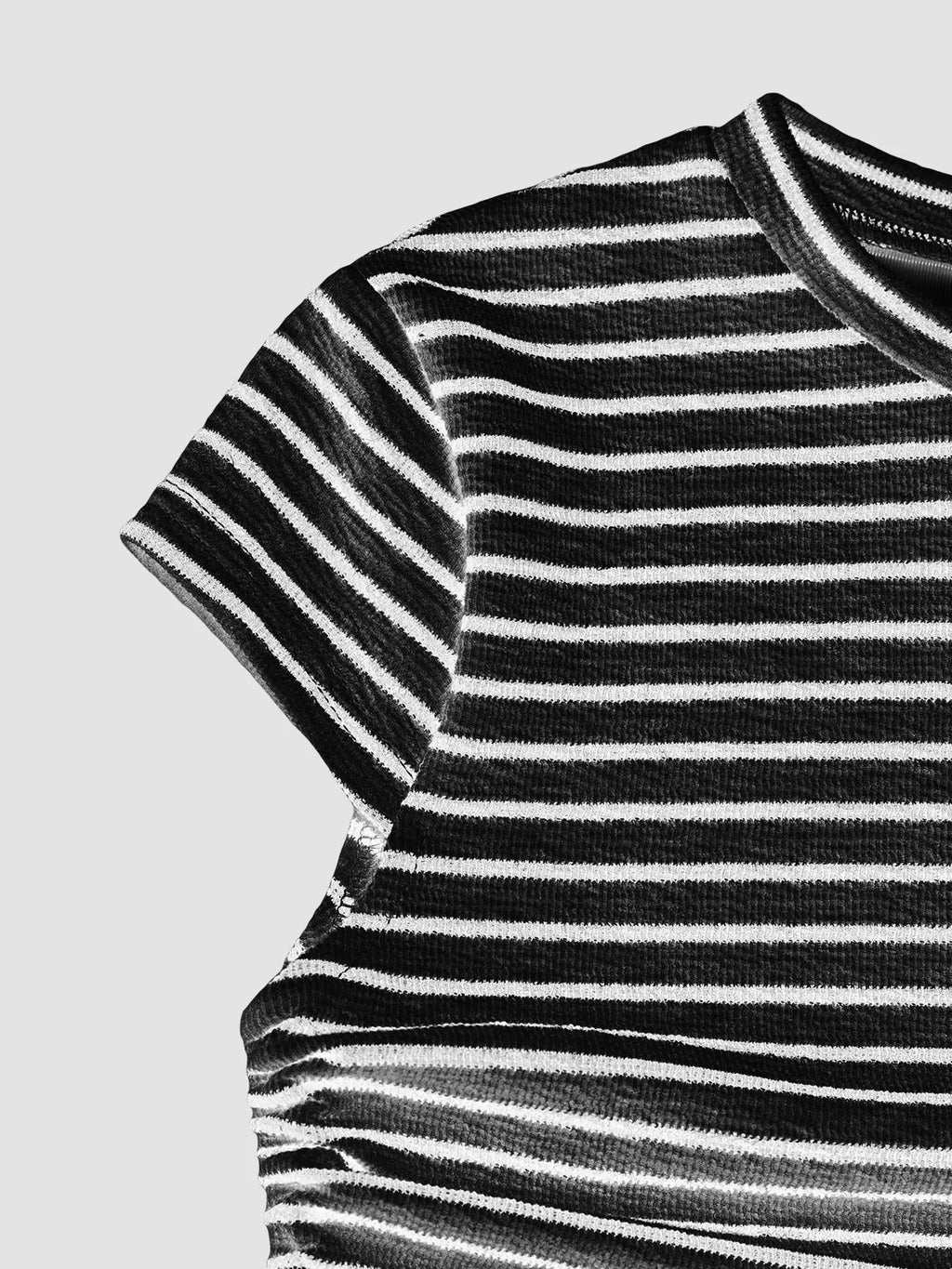 Striped Crop Top and Wide Leg Pants Set