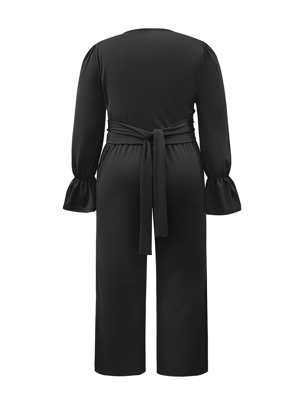 Plus Size Flounce Sleeve Top and Pants Set