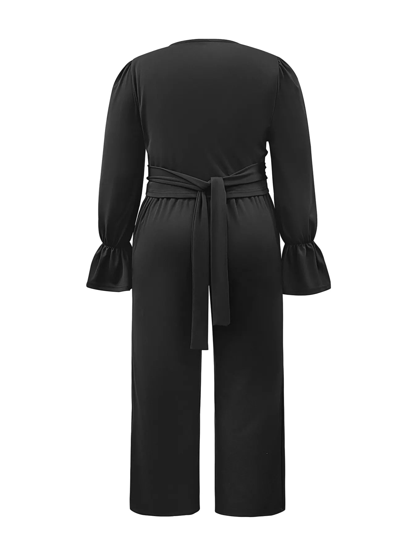 Plus Size Flounce Sleeve Top and Pants Set