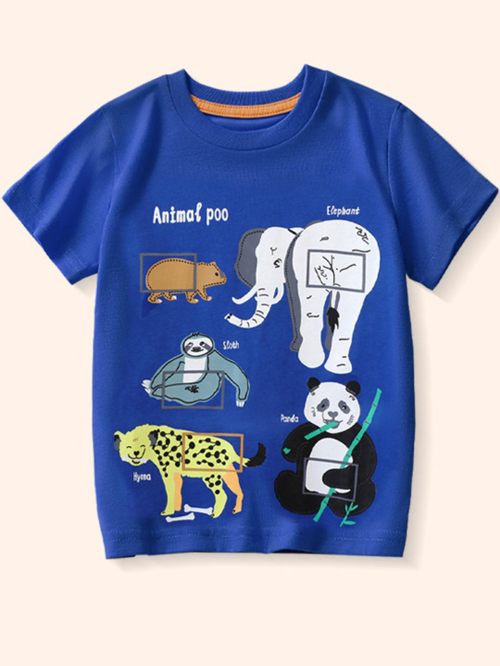 Children's Animal Print Crew Neck Short Sleeve T-Shirt