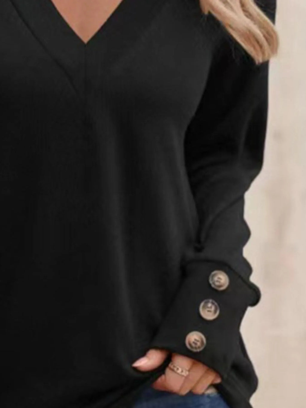 V-Neck Long Sleeve T-Shirt
