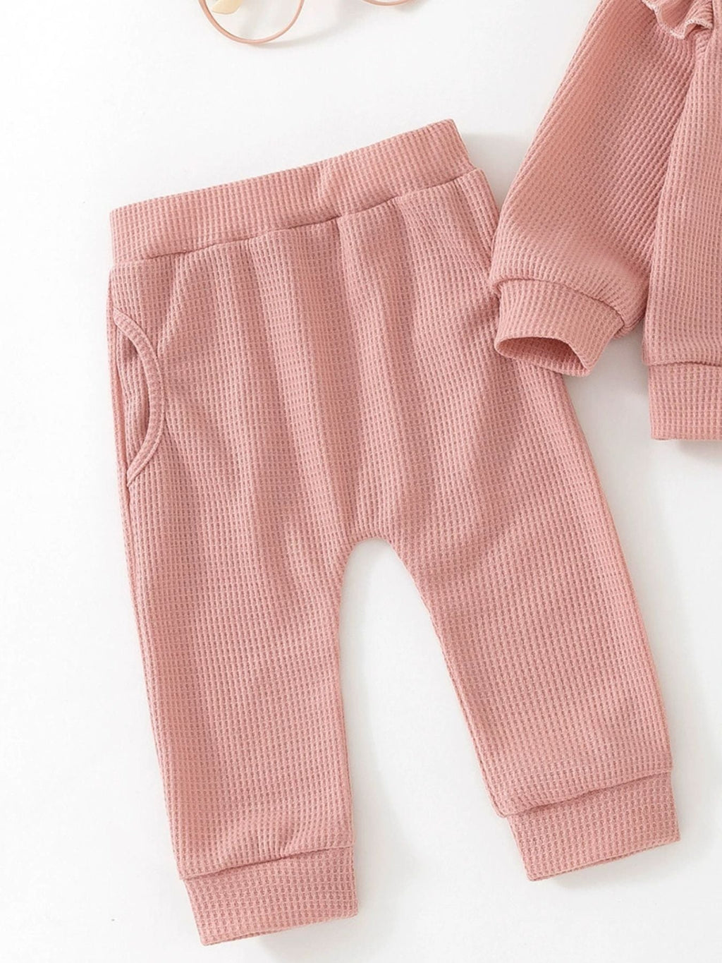 Children's Letter Ruffled Trim Top and Pants Set