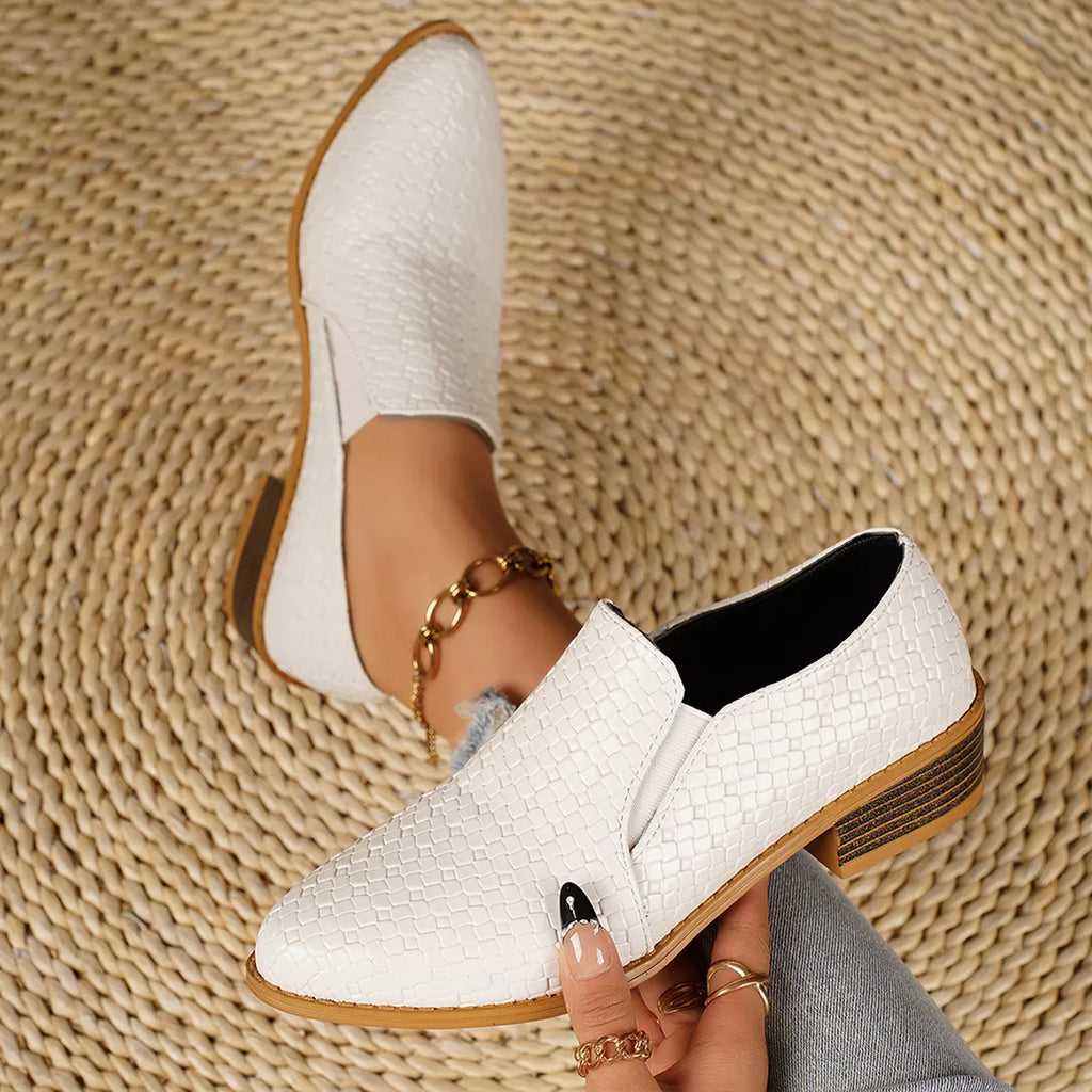 Point Toe Block Heels Loafers