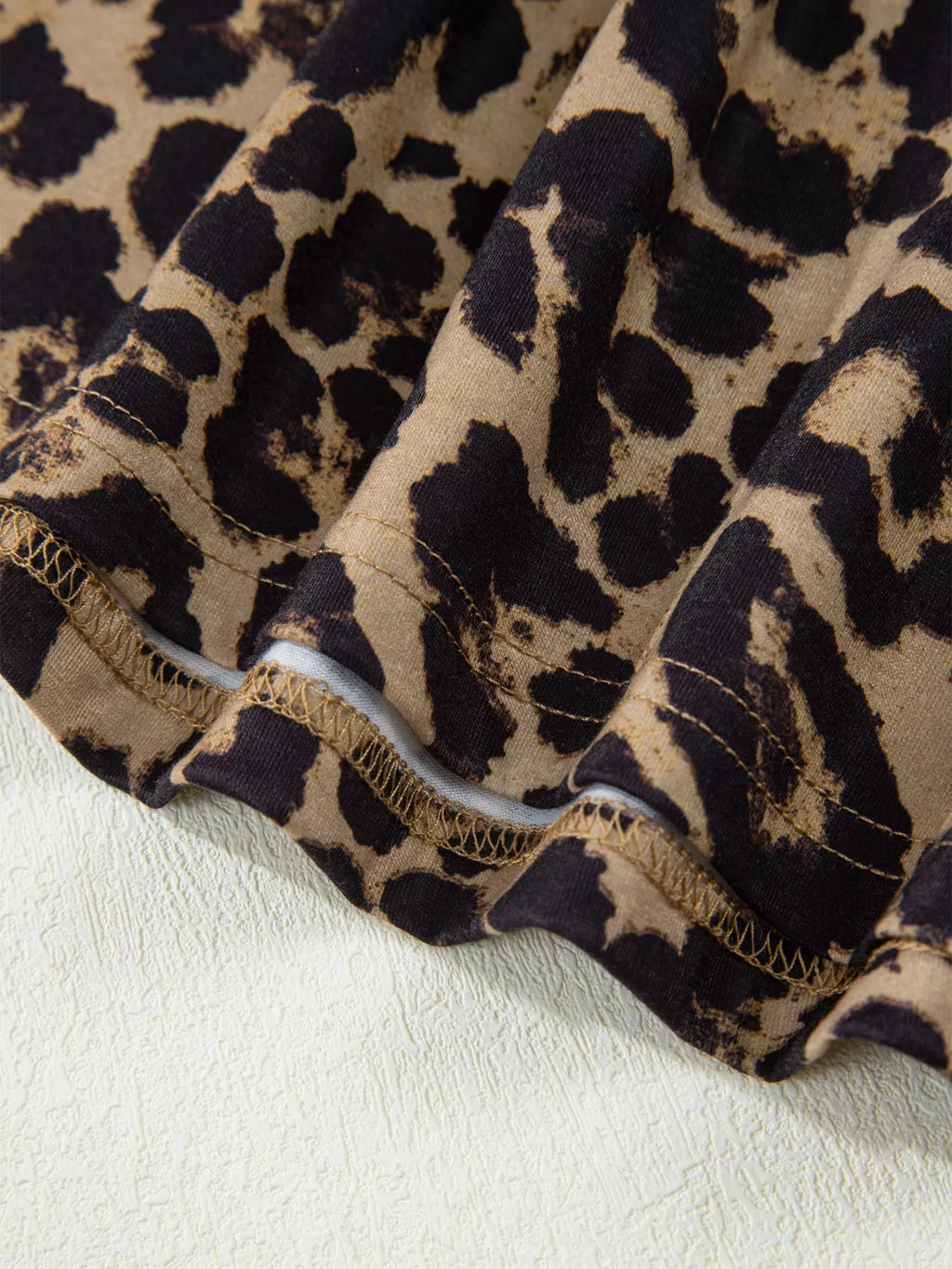 Leopard Print Square Neck Long Sleeve Top