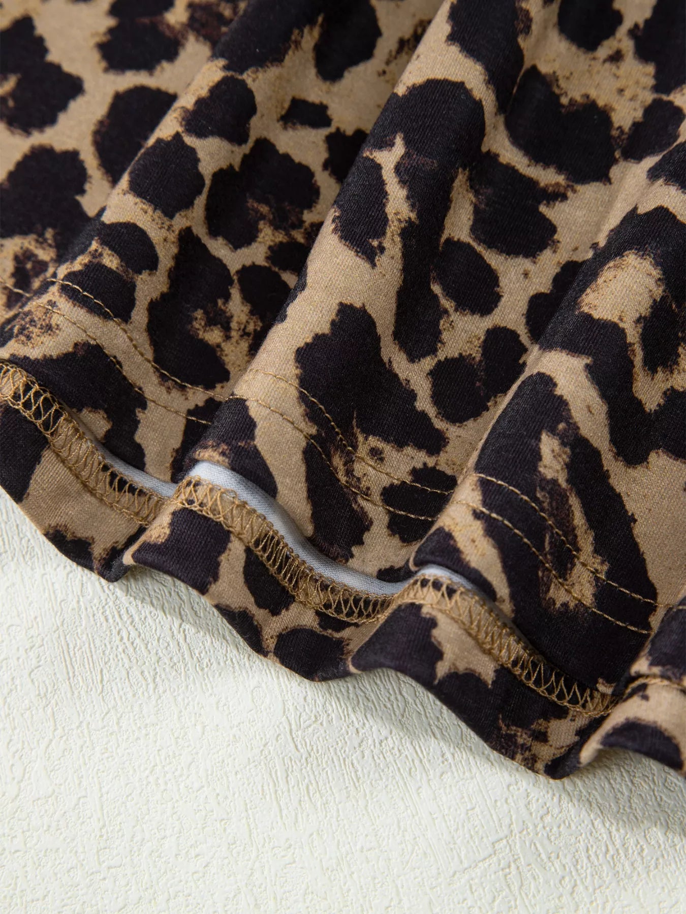 Leopard Print Square Neck Long Sleeve Top