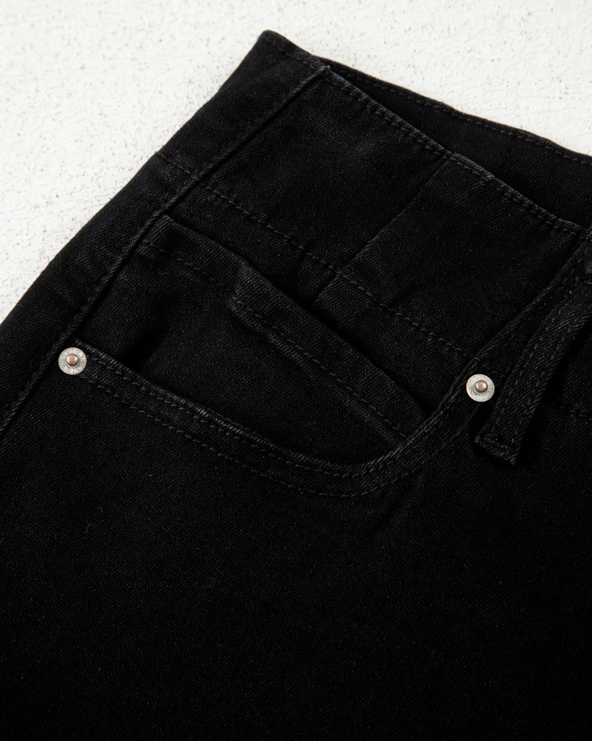 Brooke 2-Button High Waist Flared Bottom Jeans - Black