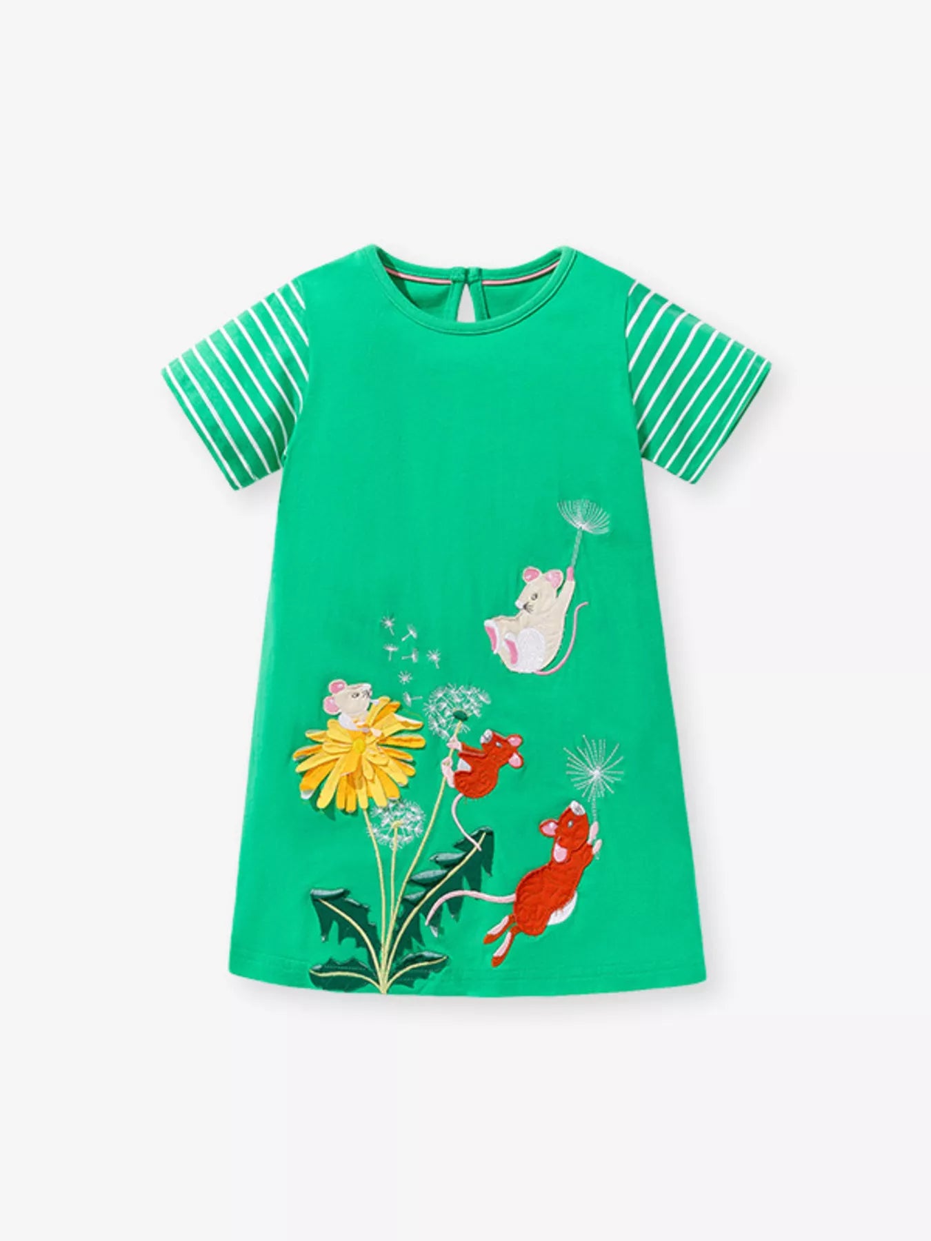 Children's Mouse & Dandelion Embroidered Dress